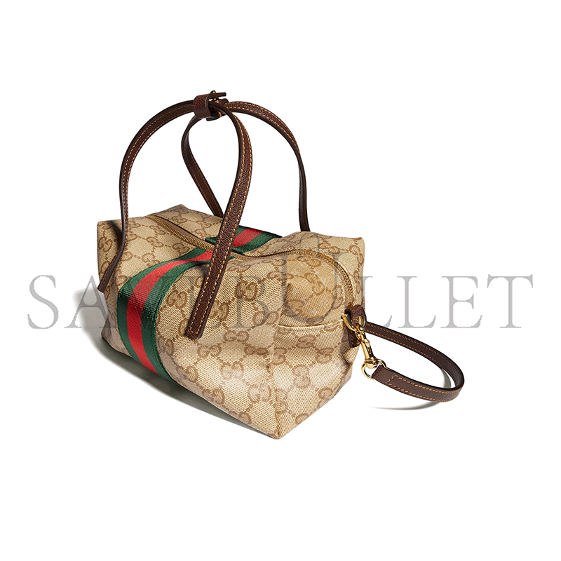 GUCCI MINI BOSTON BAG WITH WEB 876057 (19*11*10cm) GUCCI MINI BOSTON BAG WITH WEB 876057 (19*11*10cm)